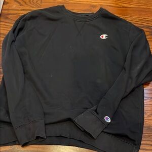 Champion Black Crewneck Sweater Classic Style